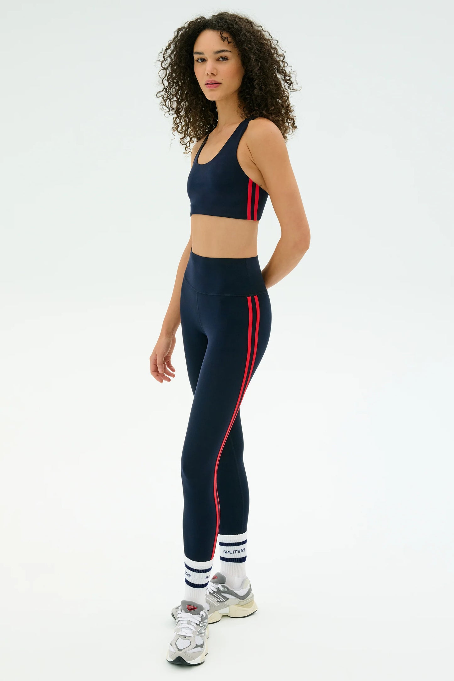 SPLITS59 - Ella Airweight Bra - Indigo/Pirate Red
