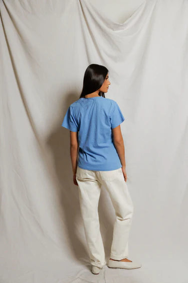 Hendrix Boxy Tee - Pacific Blue