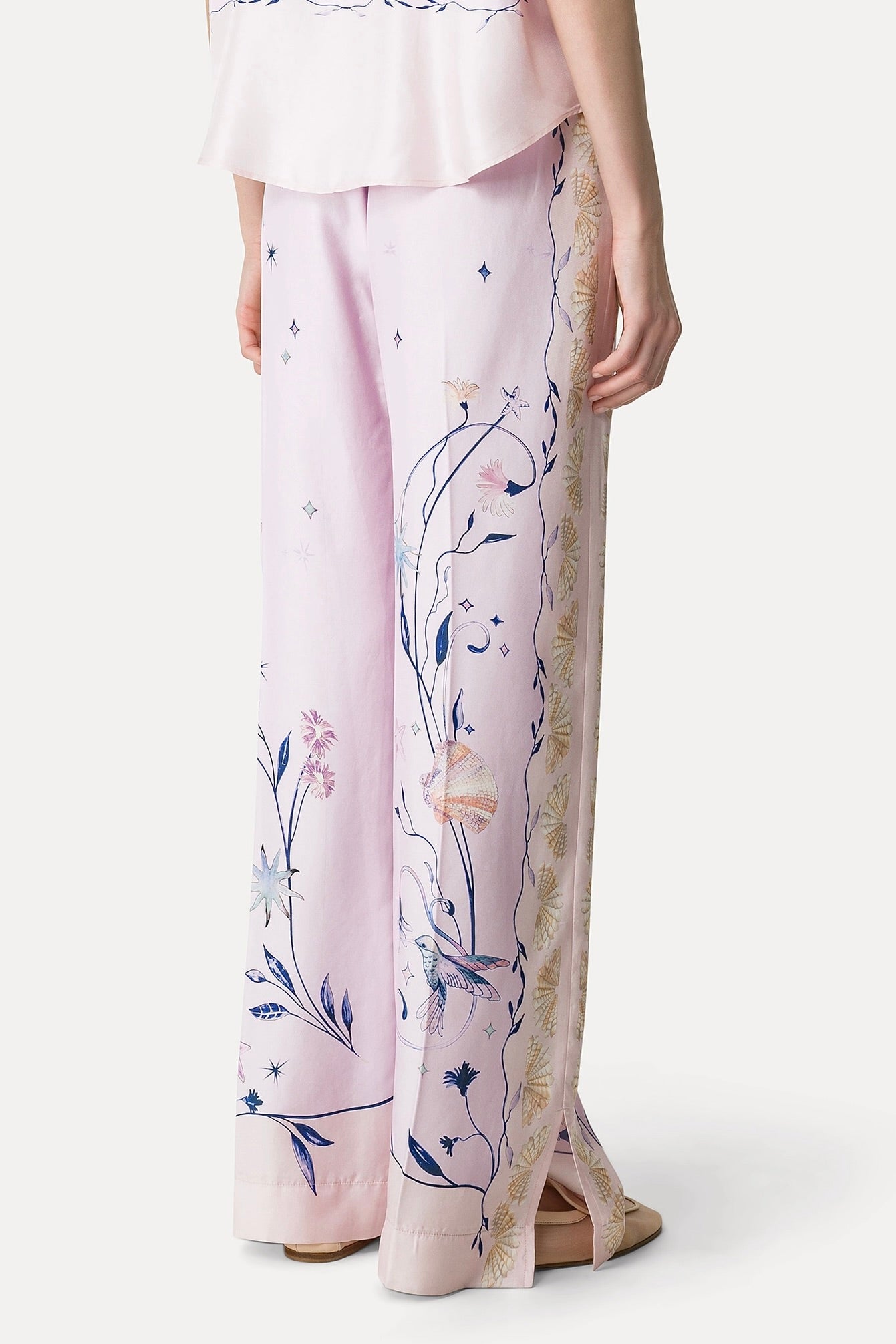 "deliverance" print twill elasticated pants