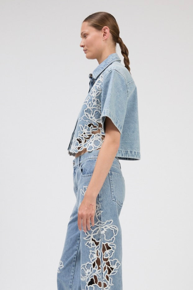 Alabine Embroidered Denim Shirt