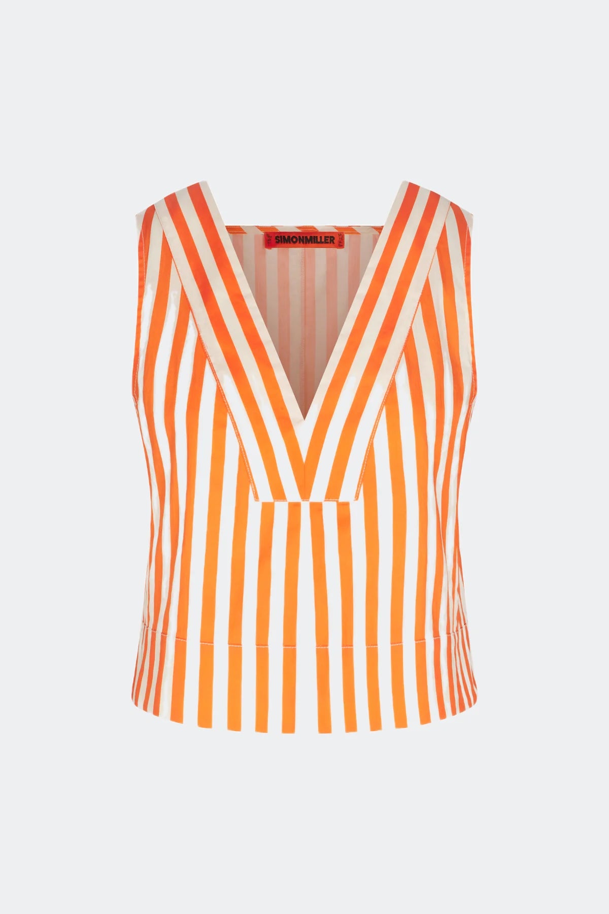 SIMONMILLER - Arro Sleeveless Poplin Top - Coral Cabana Stripe