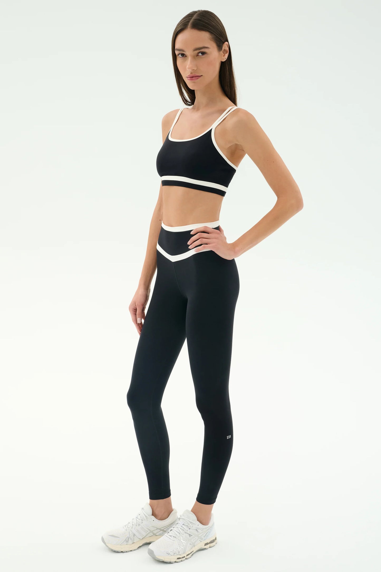 SPLITS59 - Eva Rigor Double Strap Bra - Black/White