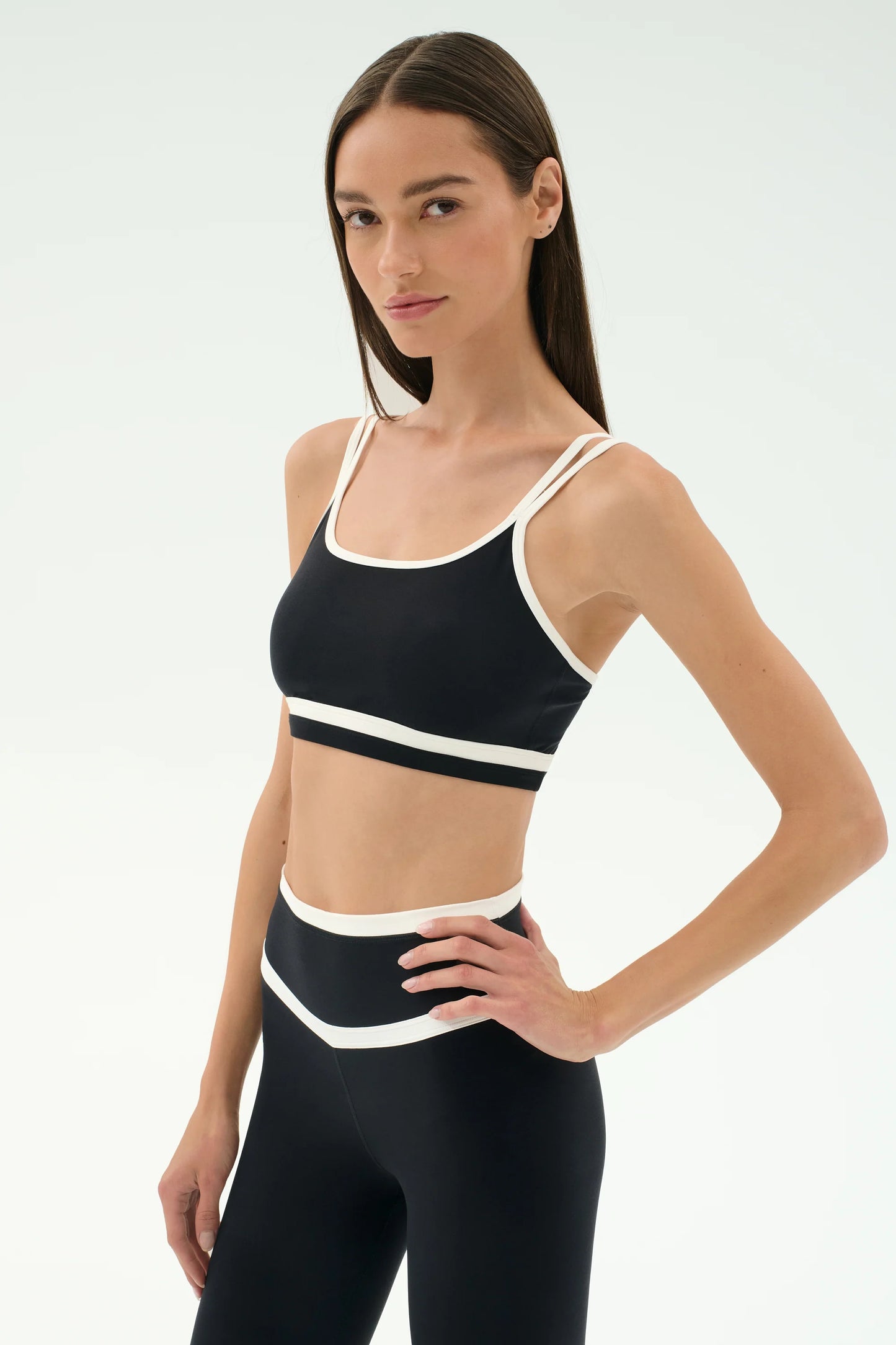 SPLITS59 - Eva Rigor Double Strap Bra - Black/White