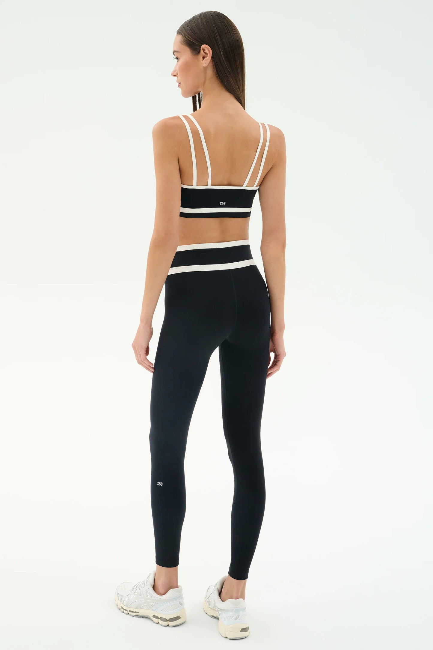 SPLITS59 - Eva Rigor Double Strap Bra - Black/White