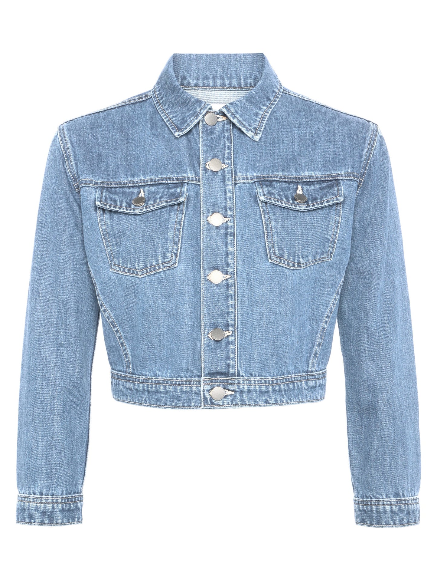 L'AGENCE - Koda Cropped Denim Jacket - Fontana & Woodrow Colors