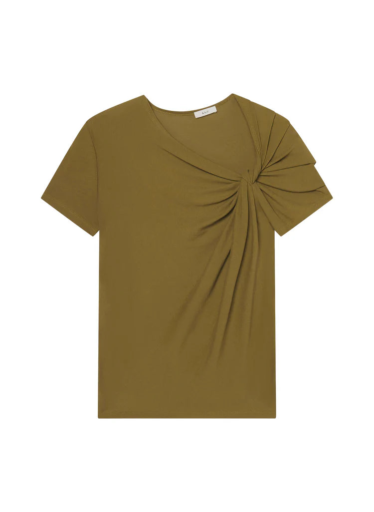 ALC - Liz Asymmetric Cotton Crepe Tee - Hazel