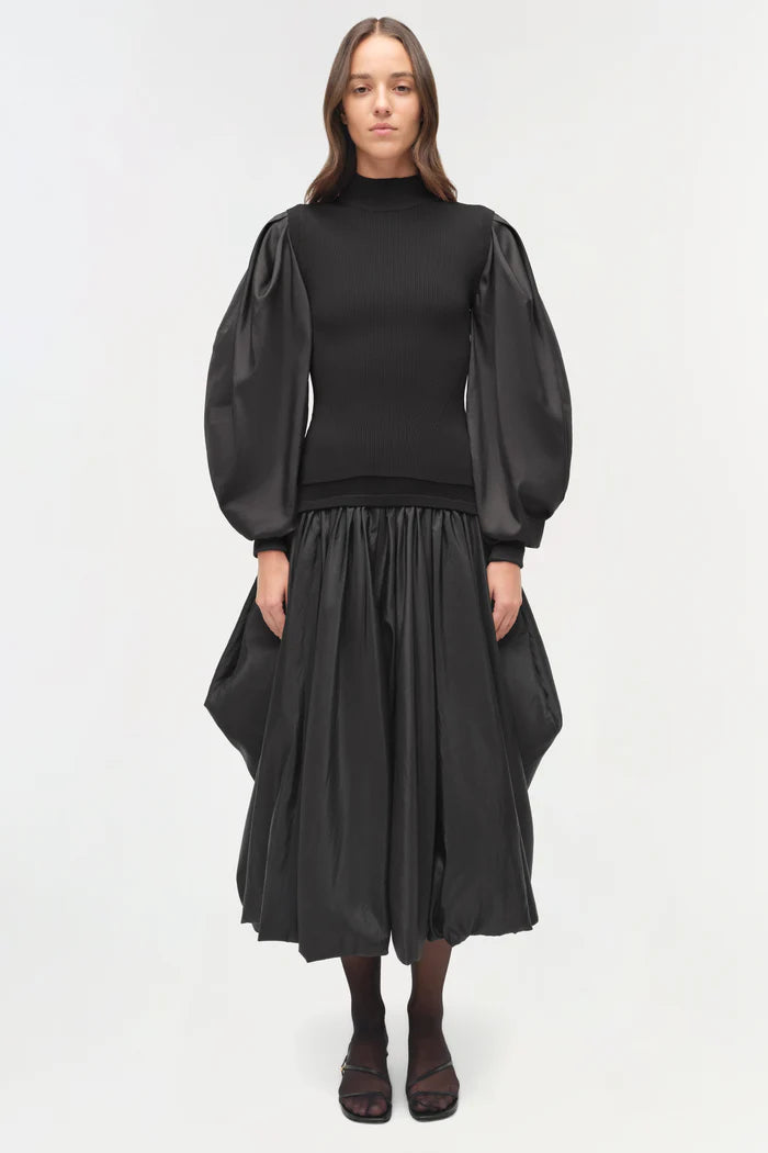 SIMKHAI - Jackie Taffeta Knit Top - Black