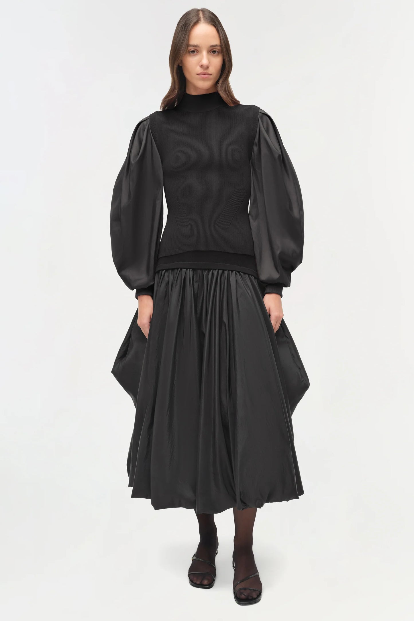 SIMKHAI - Jackie Taffeta Knit Top - Black
