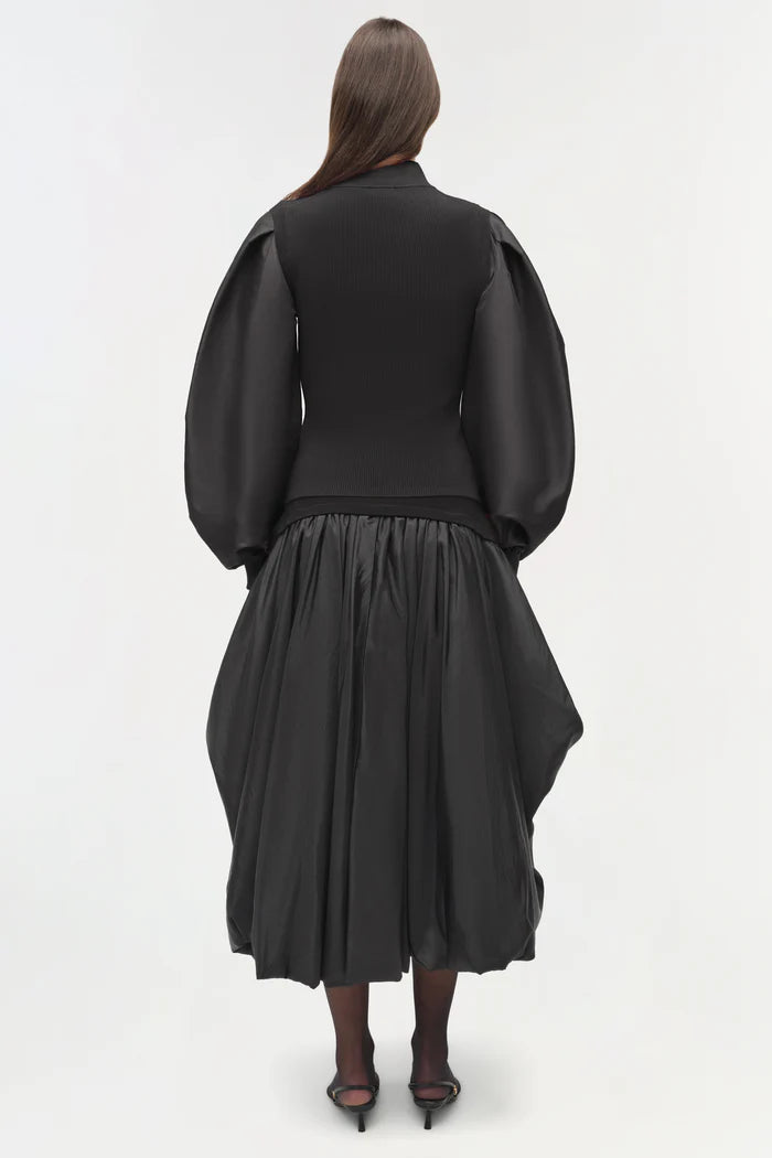 SIMKHAI - Jackie Taffeta Knit Top - Black