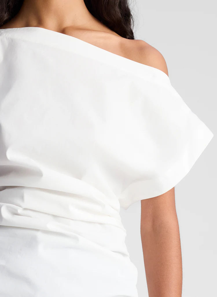 A.L.C. - Nara Stretch Cotton Off Shoulder - White