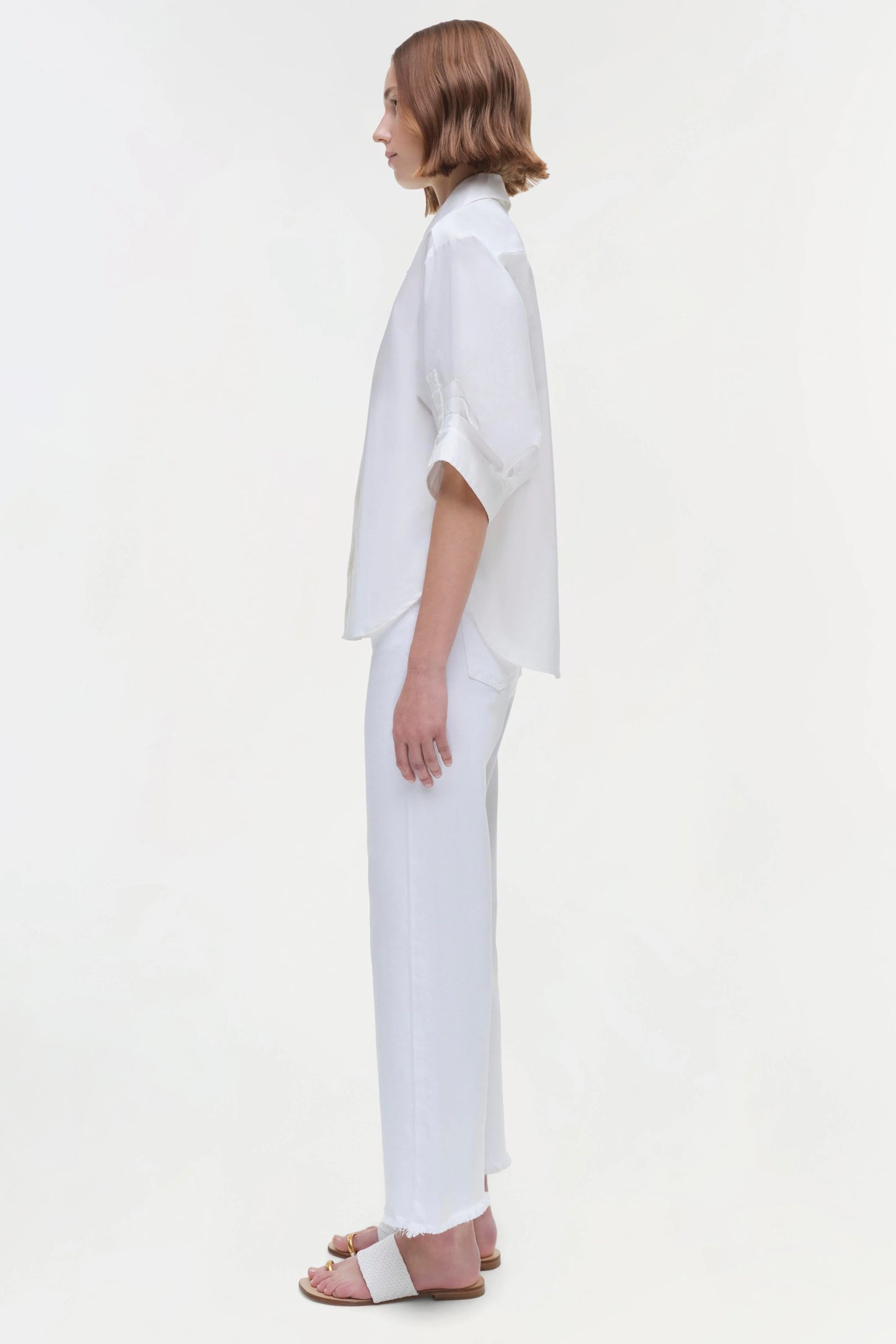 SIMKHAI - Gemma Three Quarter Sleeve Shirt - White