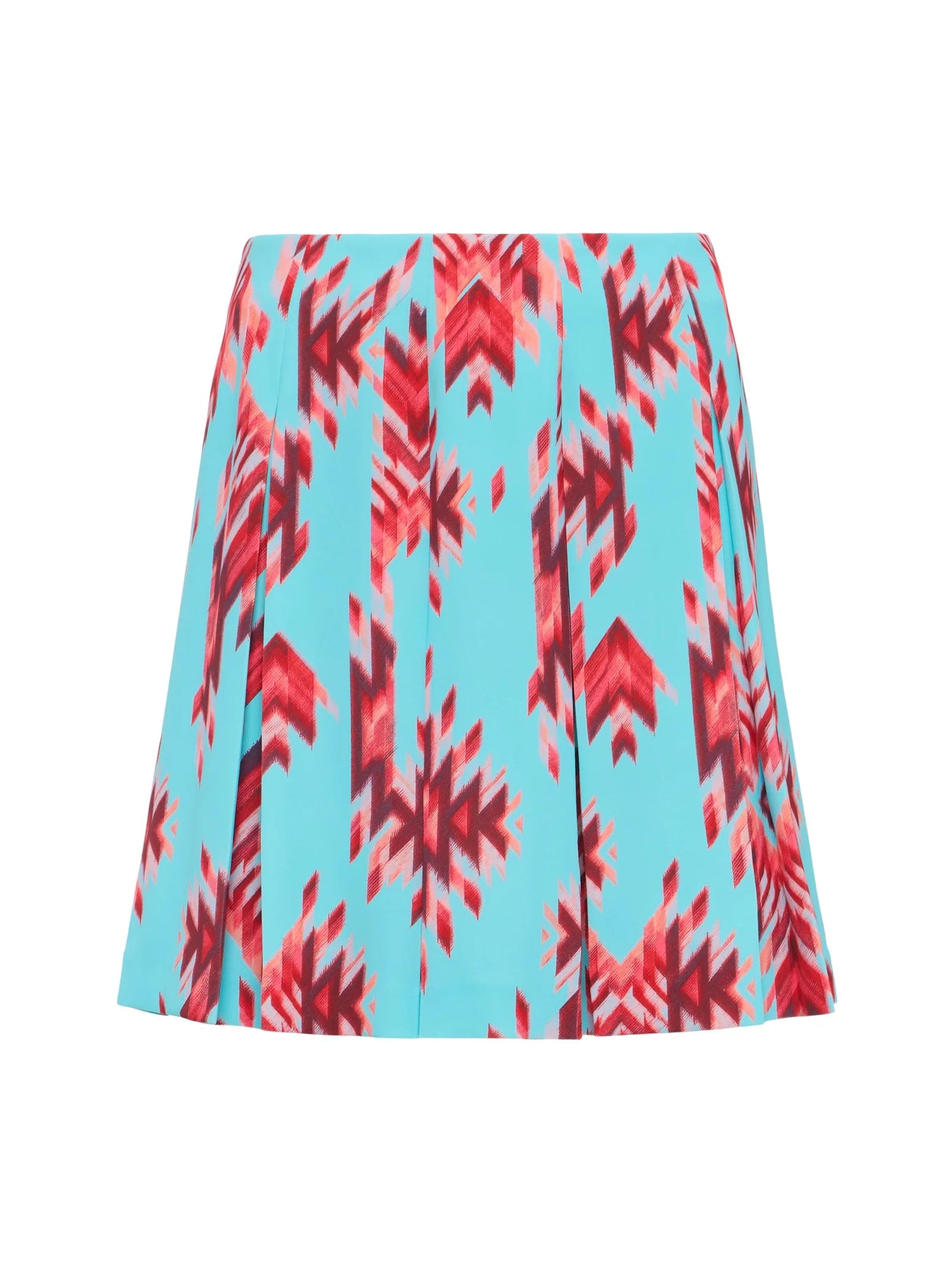 L'AGENCE - Tania Mini Skirt - Pool Blue Multi Ganado Print