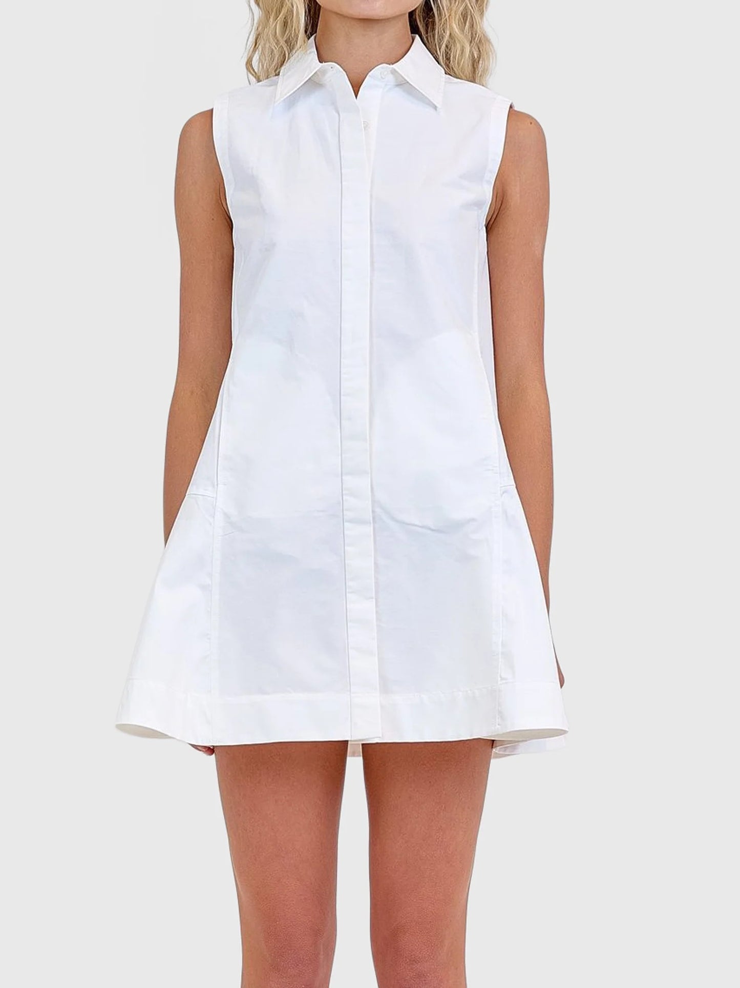 SIMKHAI - Maggy Pleated Mini Dress - White