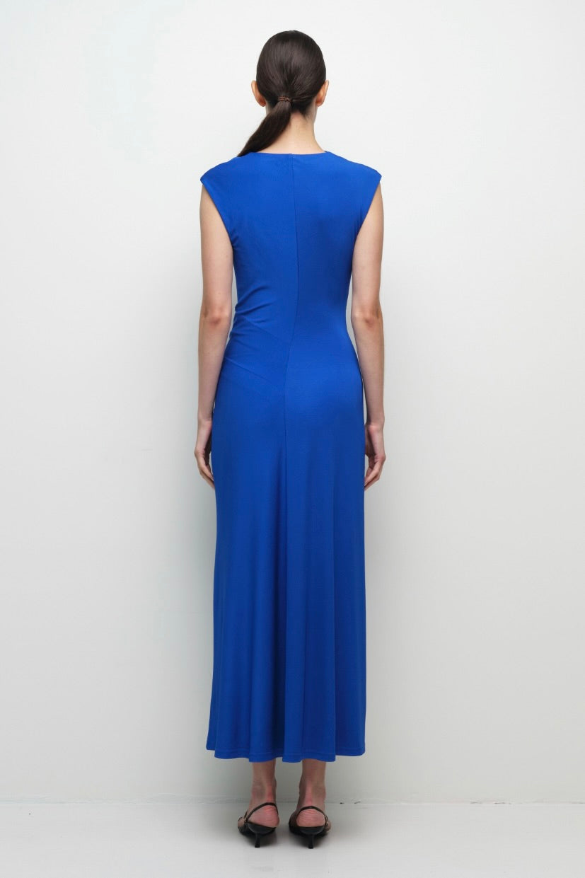 Acacia Draped Jersey Midi Dress - Royal Blue