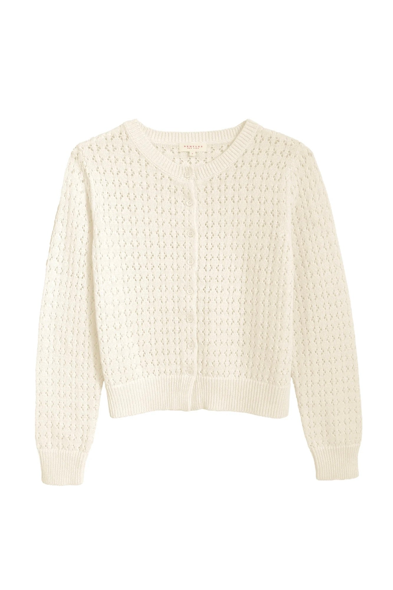 Emma Crochet Cotton Linen Cardigan