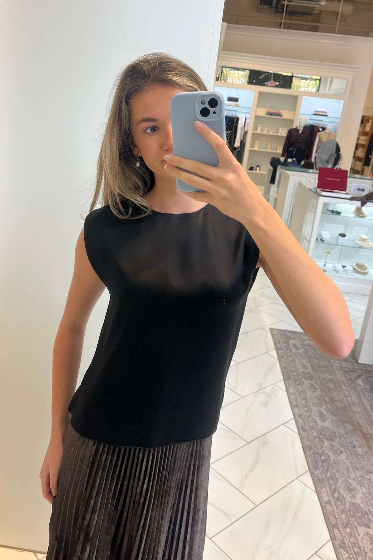 shiny envers satin top