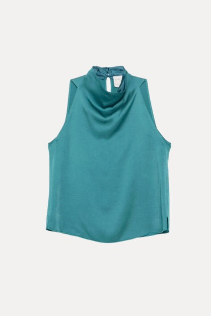 envers satin turtleneck sleeveless top