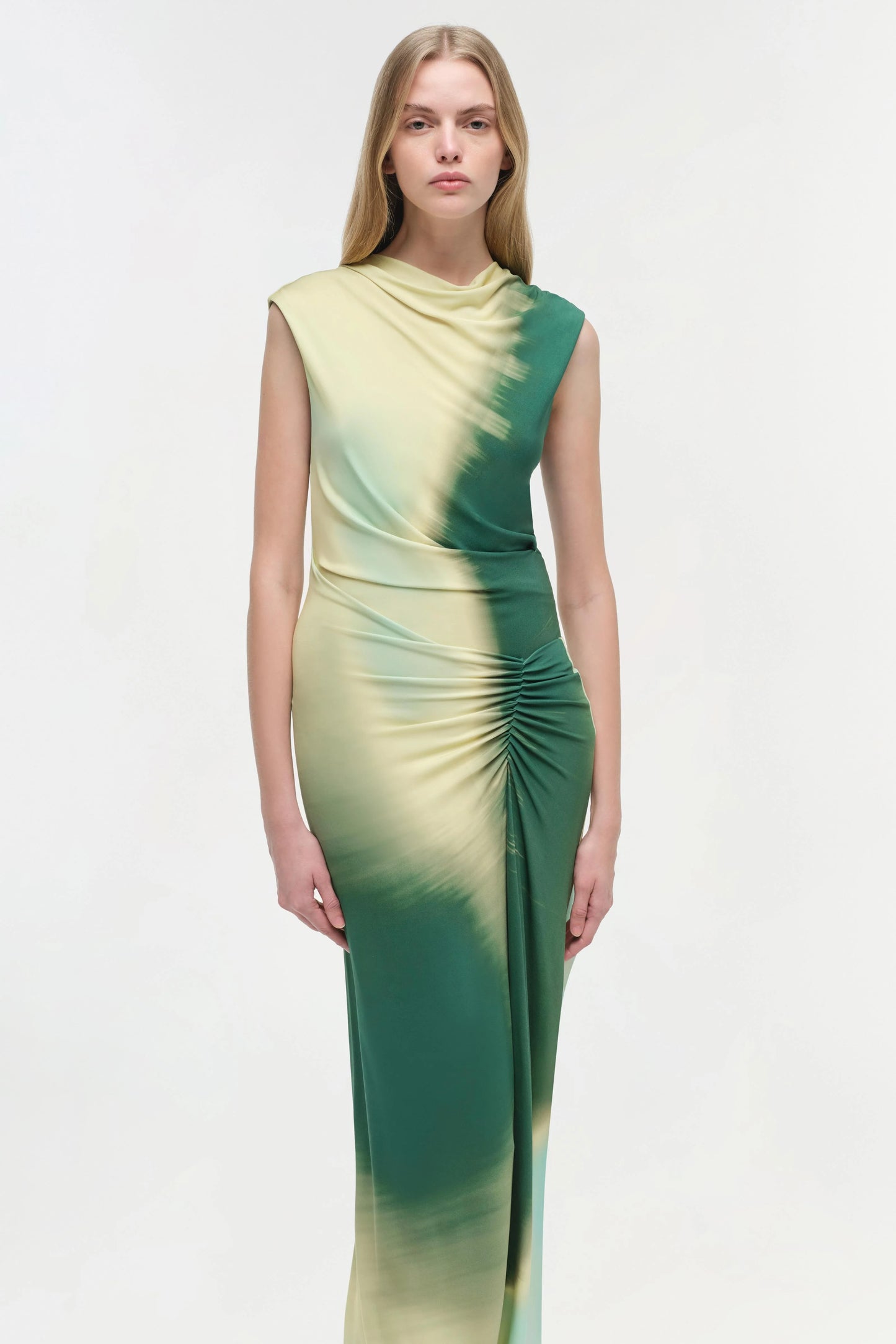 SIMKHAI - Acacia Jersey Midi Dress - Sea Glass Sunset Print