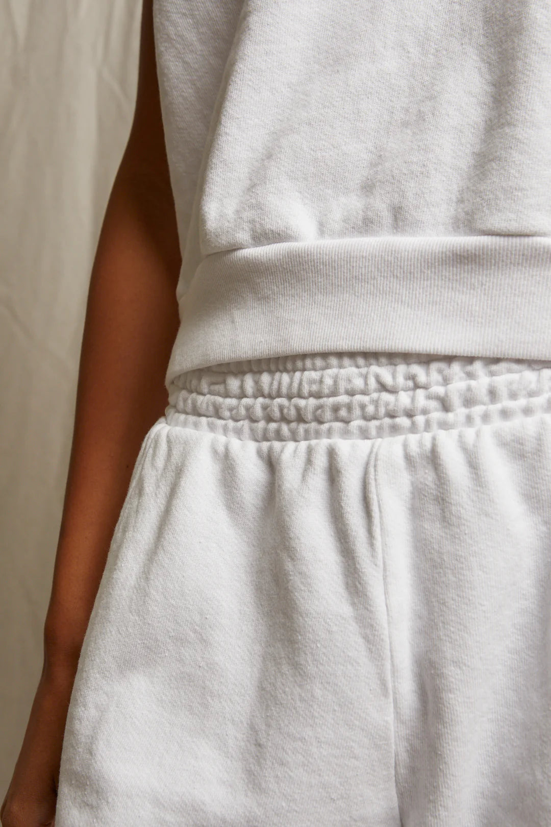 Perfect White Tee - Bari Sweatshort - White