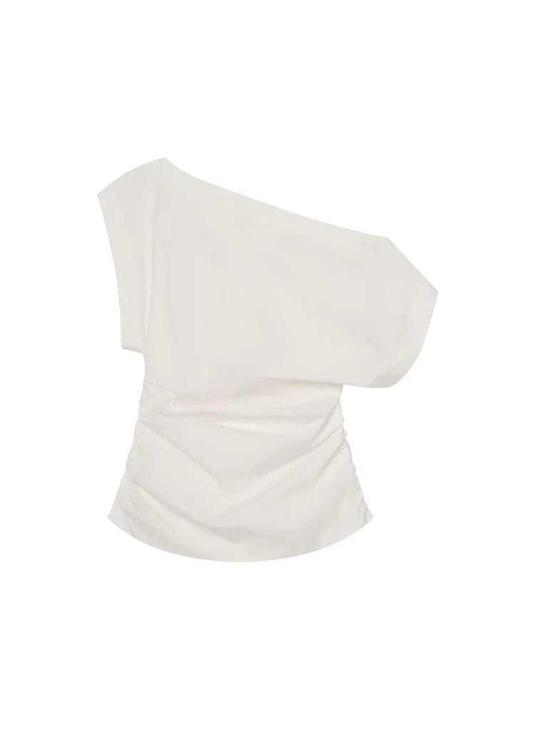A.L.C. - Nara Stretch Cotton Off Shoulder - White