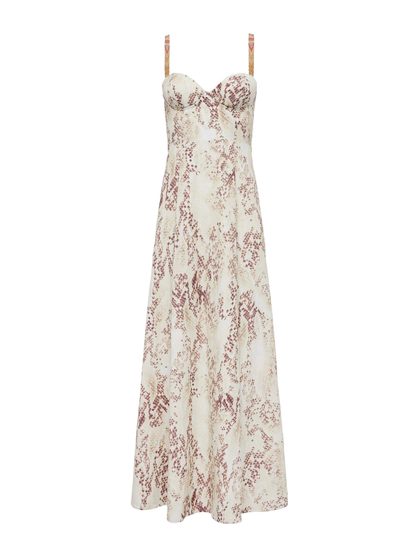 L'AGENCE - Sutton Beaded Strap Maxi Dress - Light Sage Multi Desert Snake