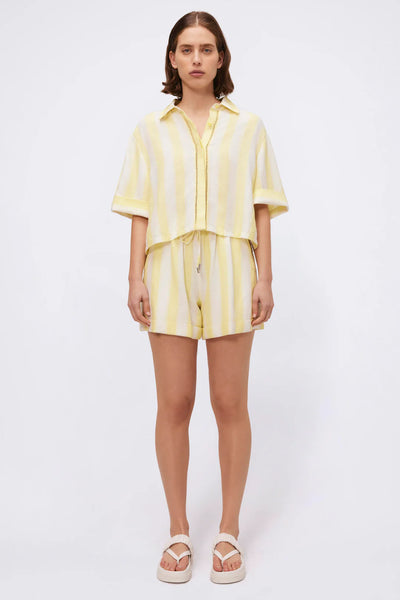 SIMKHAI - Keston Shirt - Lemon Yellow Stripe