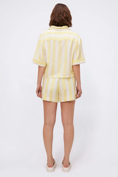 SIMKHAI - Keston Shirt - Lemon Yellow Stripe