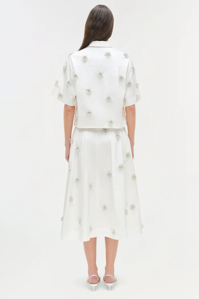SIMKHAI - Cosmo Embellished Camp Shirt - White