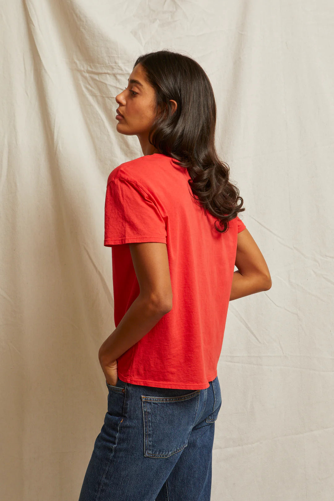 Perfect White Tee - Harley Tee - Poppy Red
