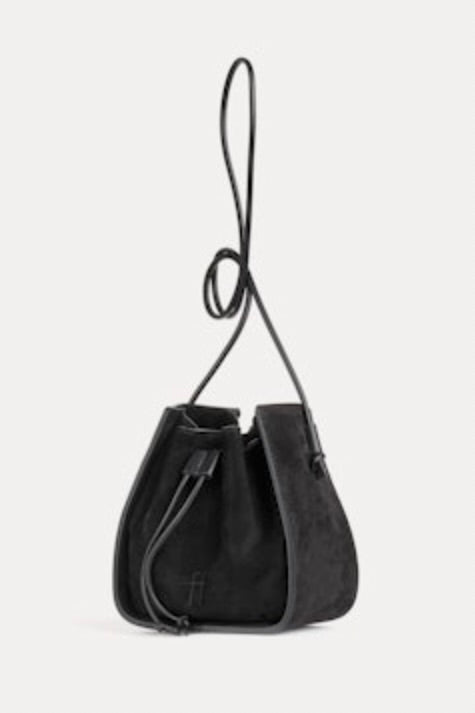 Suede Small Bucket Bag