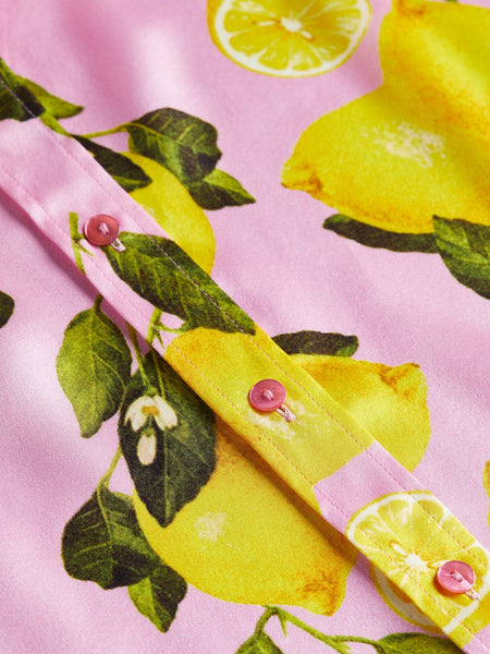 L’AGENCE - Dani Silk Blouse - Cotton Candy Multi Lemon
