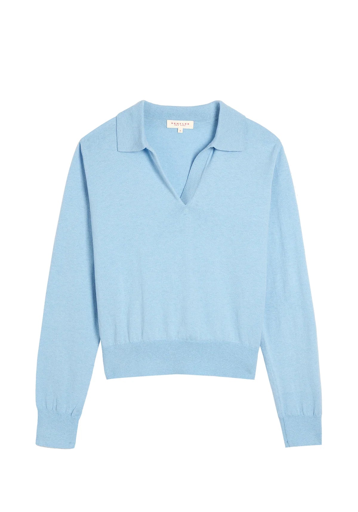 DEMYLEE - Catarina Cotton Cashmere Polo Sweater - Light Blue