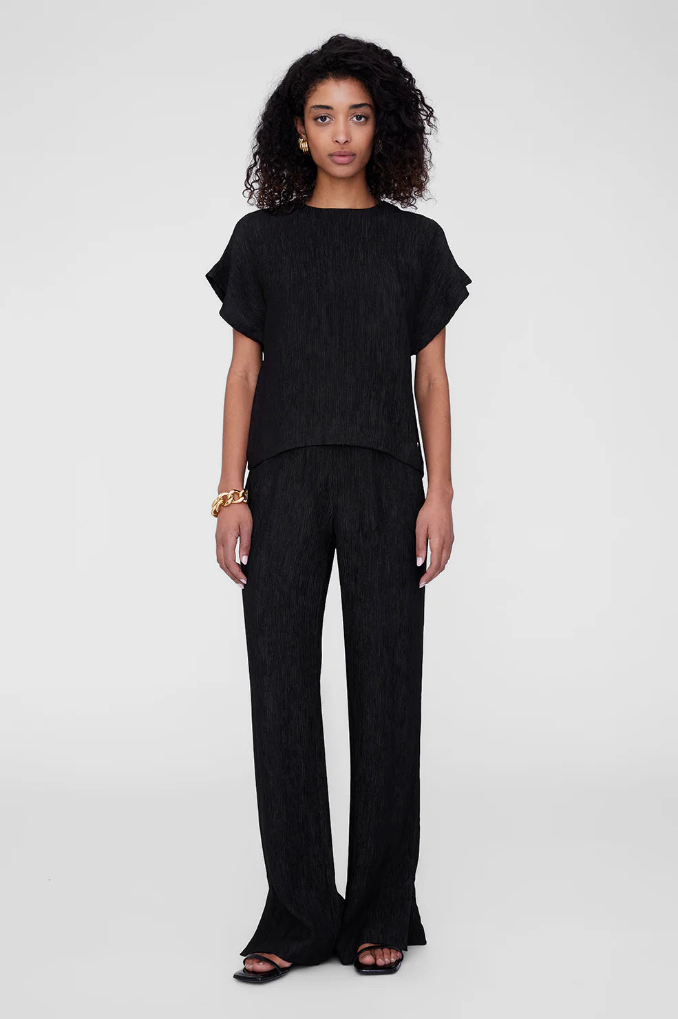 ANINE BING - Jollie Top - Black Crinkle