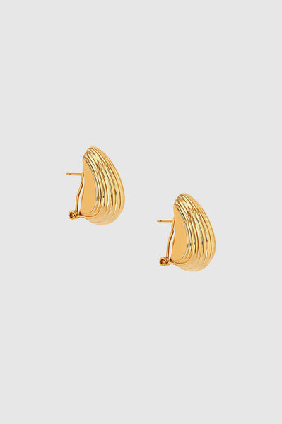 ANINE BING - Ribbed Earrings - Gold