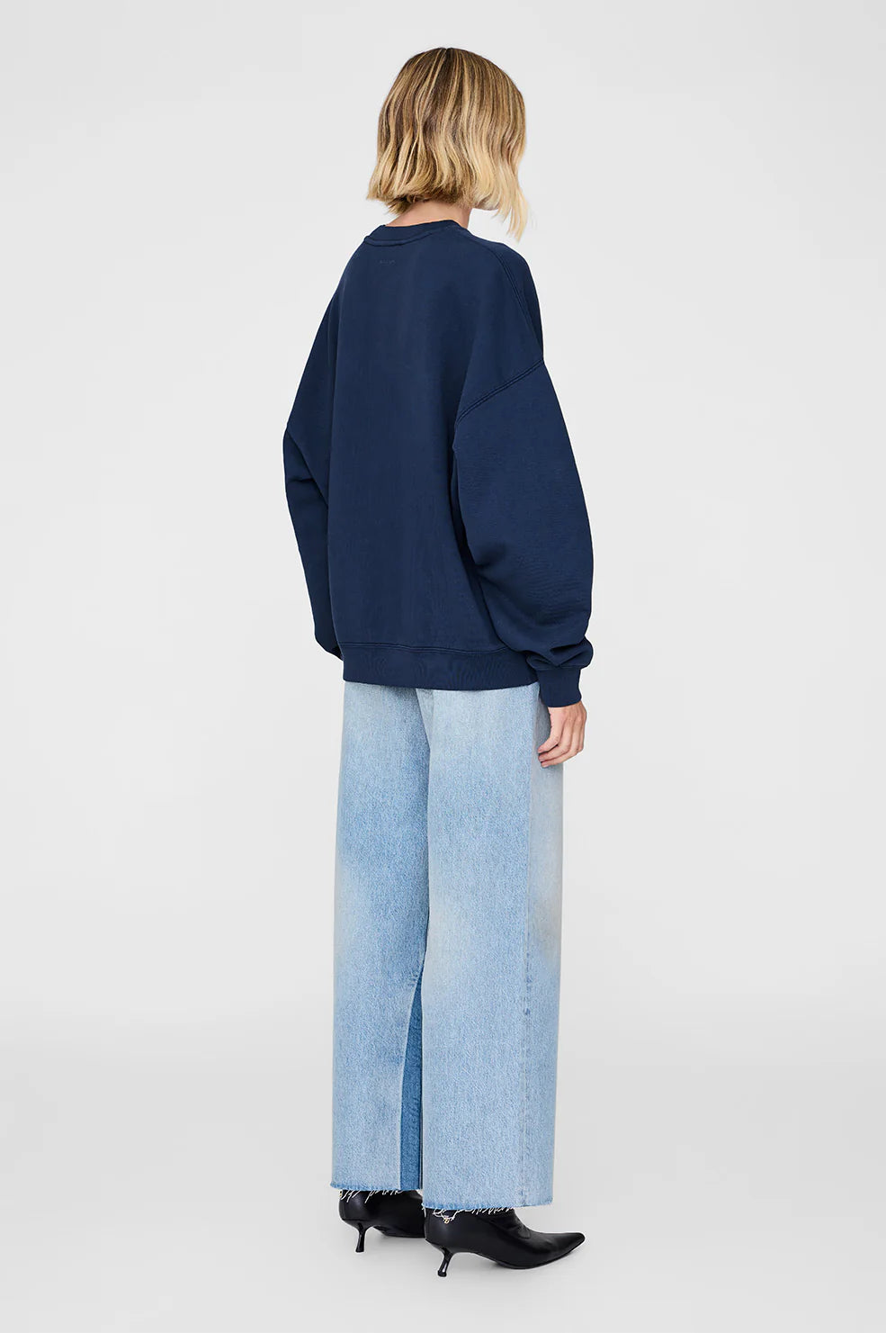 ANINE BING - Miles Oversized Sweatshirt - Washed Navy