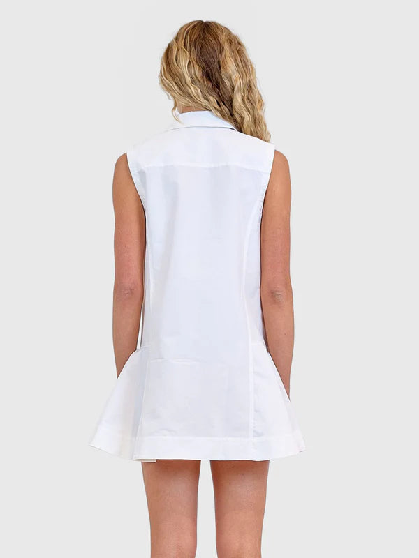 SIMKHAI - Maggy Pleated Mini Dress - White