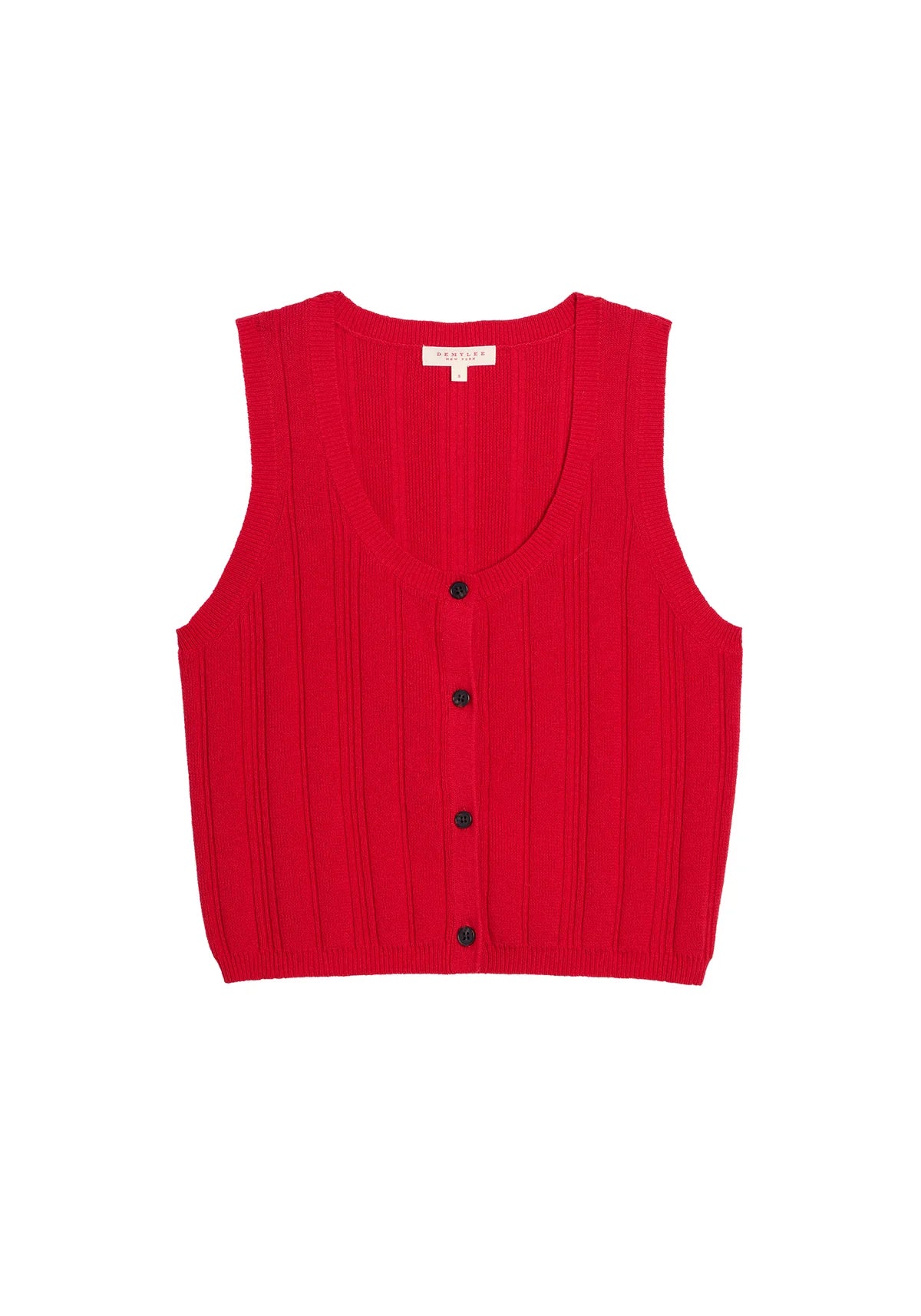 DEMYLEE - Nyla Cotton Linen Top - Scarlet & Pearl Barley