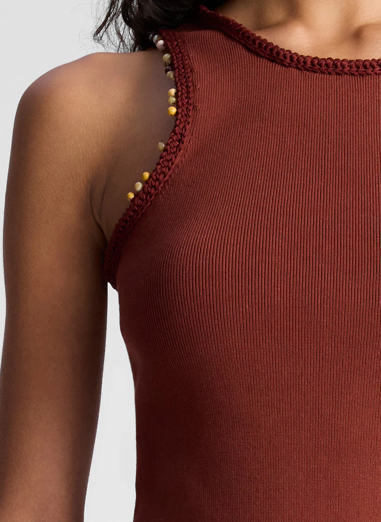 ALC - Nelly Embellished Knit Tank - Deep Sequoia