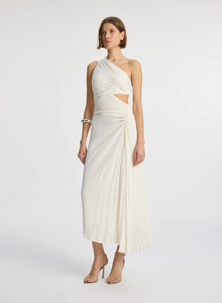 ALC - Dahlia Matte Pleated Dress - Whisper White