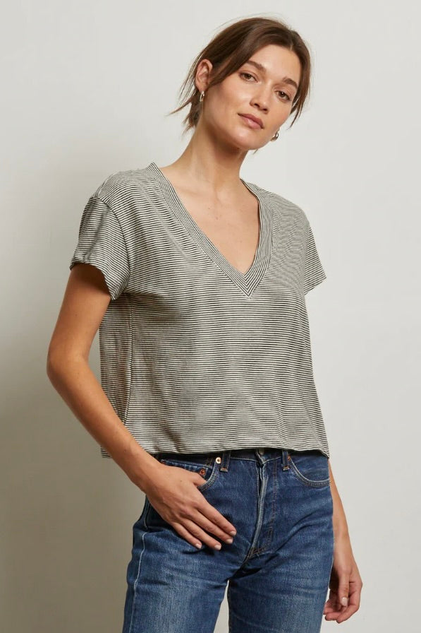 Rosie Stripe V-Neck Tee