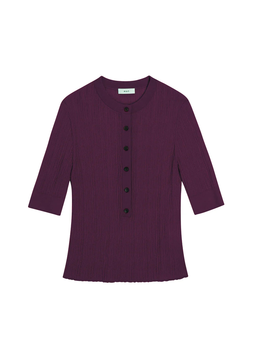 A.L.C. - Fisher Fine Cotton Knit Top - Plum