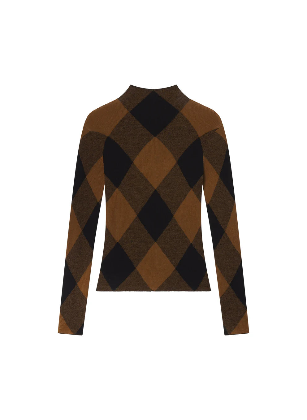 A.L.C. - Hugh Fine Cotton Argyle Knit Top - Saddle/Black