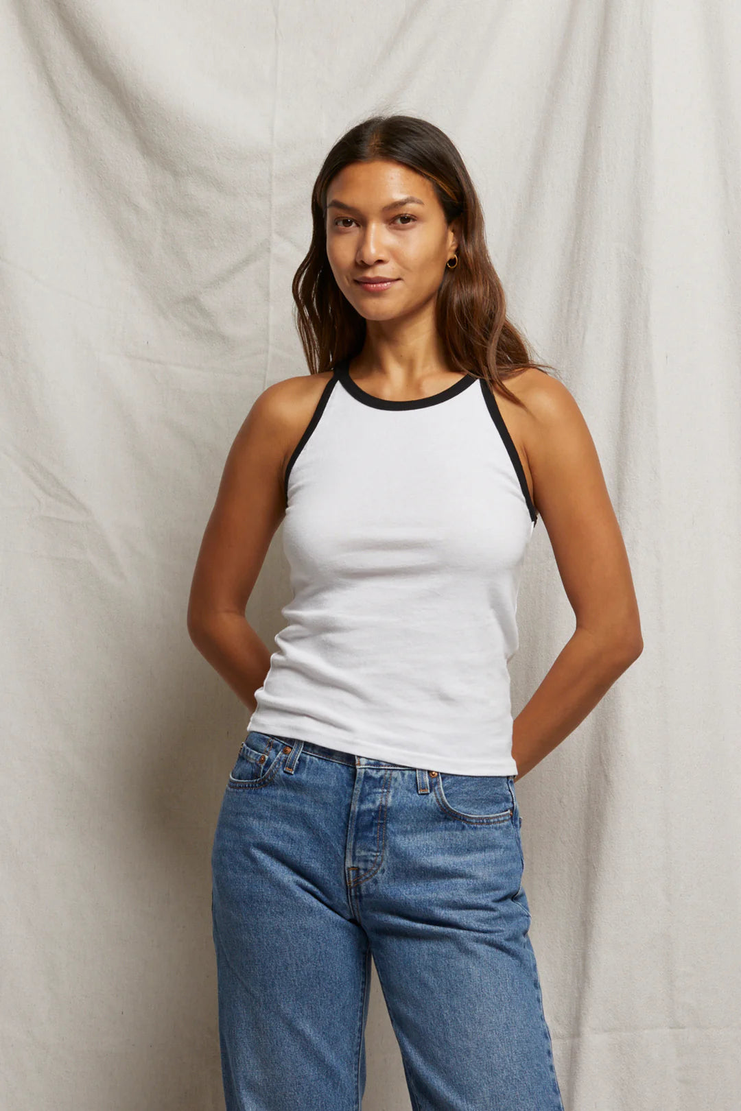 Perfect White Tee - Shae Tank - White/True Black