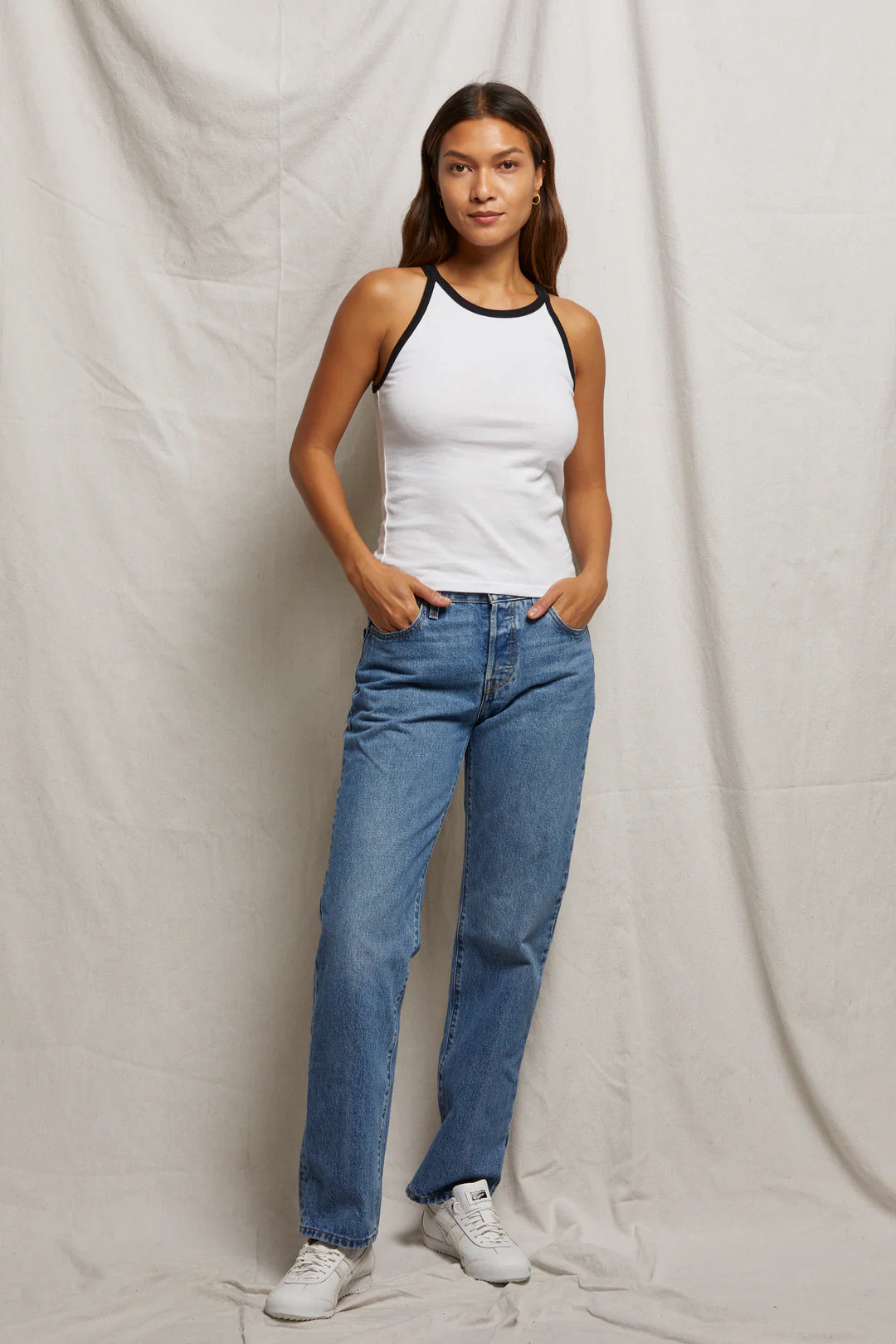 Perfect White Tee - Shae Tank - White/True Black