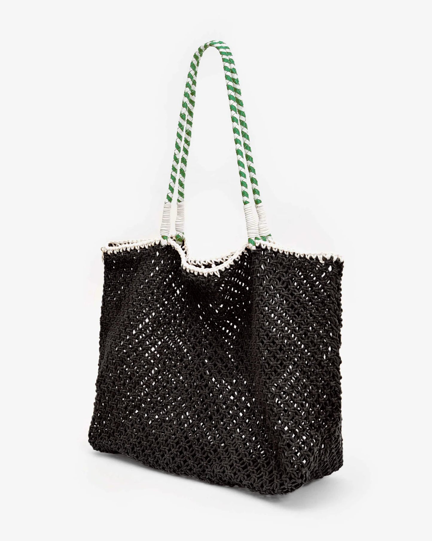 Clare V. - L'Été Tote - Black w/ Green Apple Á La Plage