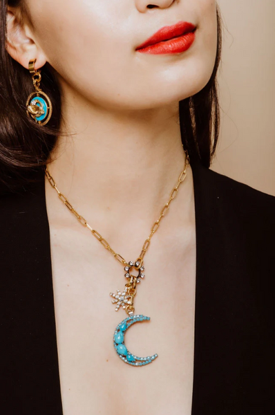 Elizabeth Cole - Luna Necklace - Turquoise