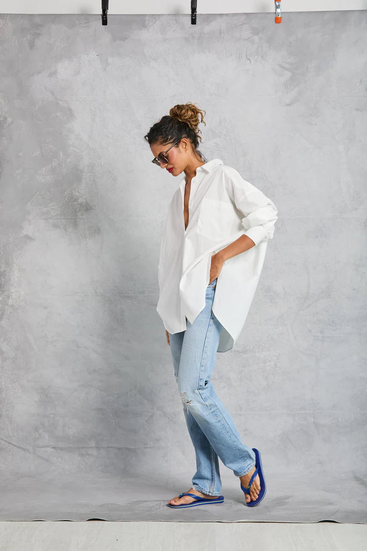 MAMÈNE - Diana Wrap Shirt in Poplin - White