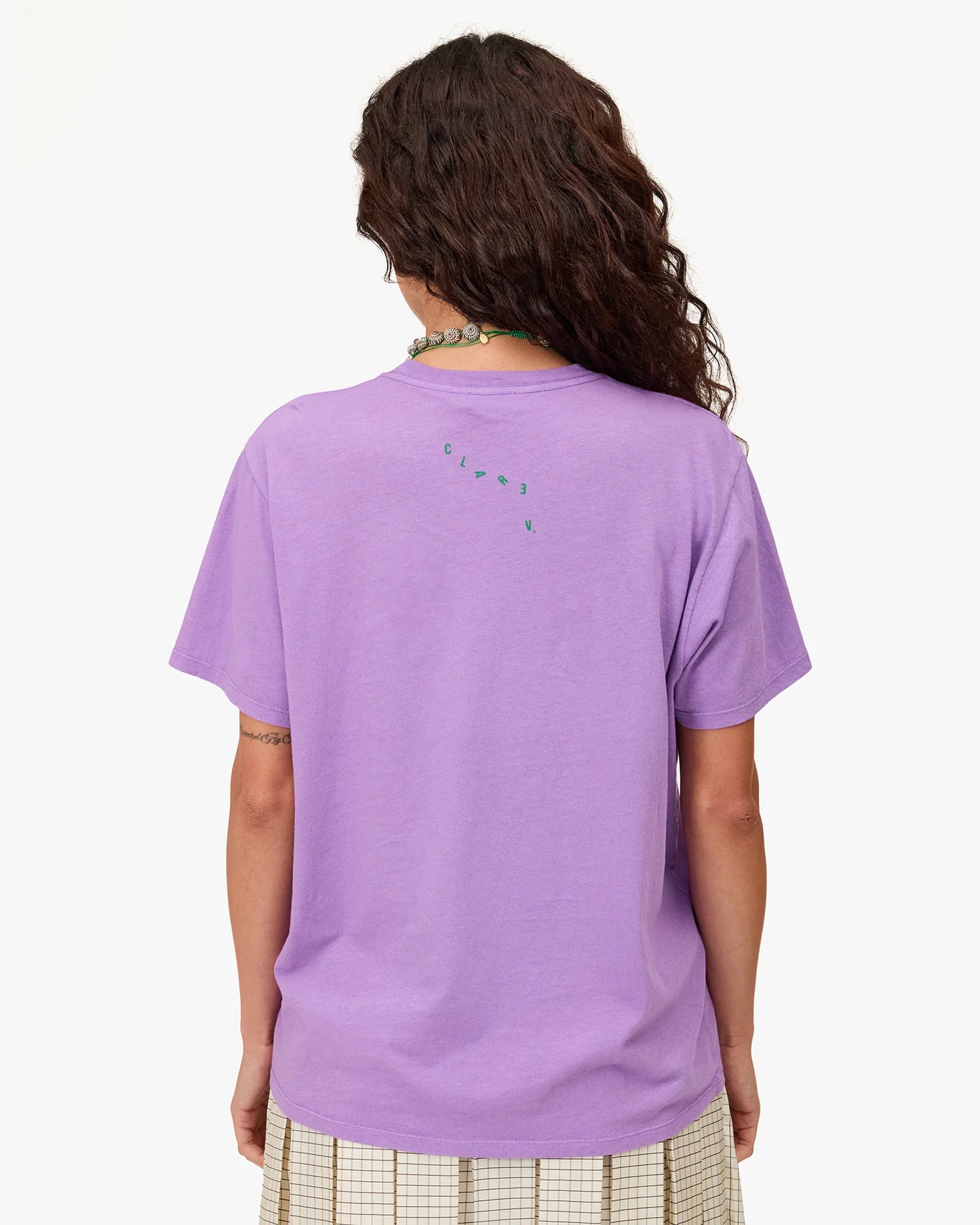 Clare V. - Original Tee - Faded Wild Purple w/ Green Tout Va Bien
