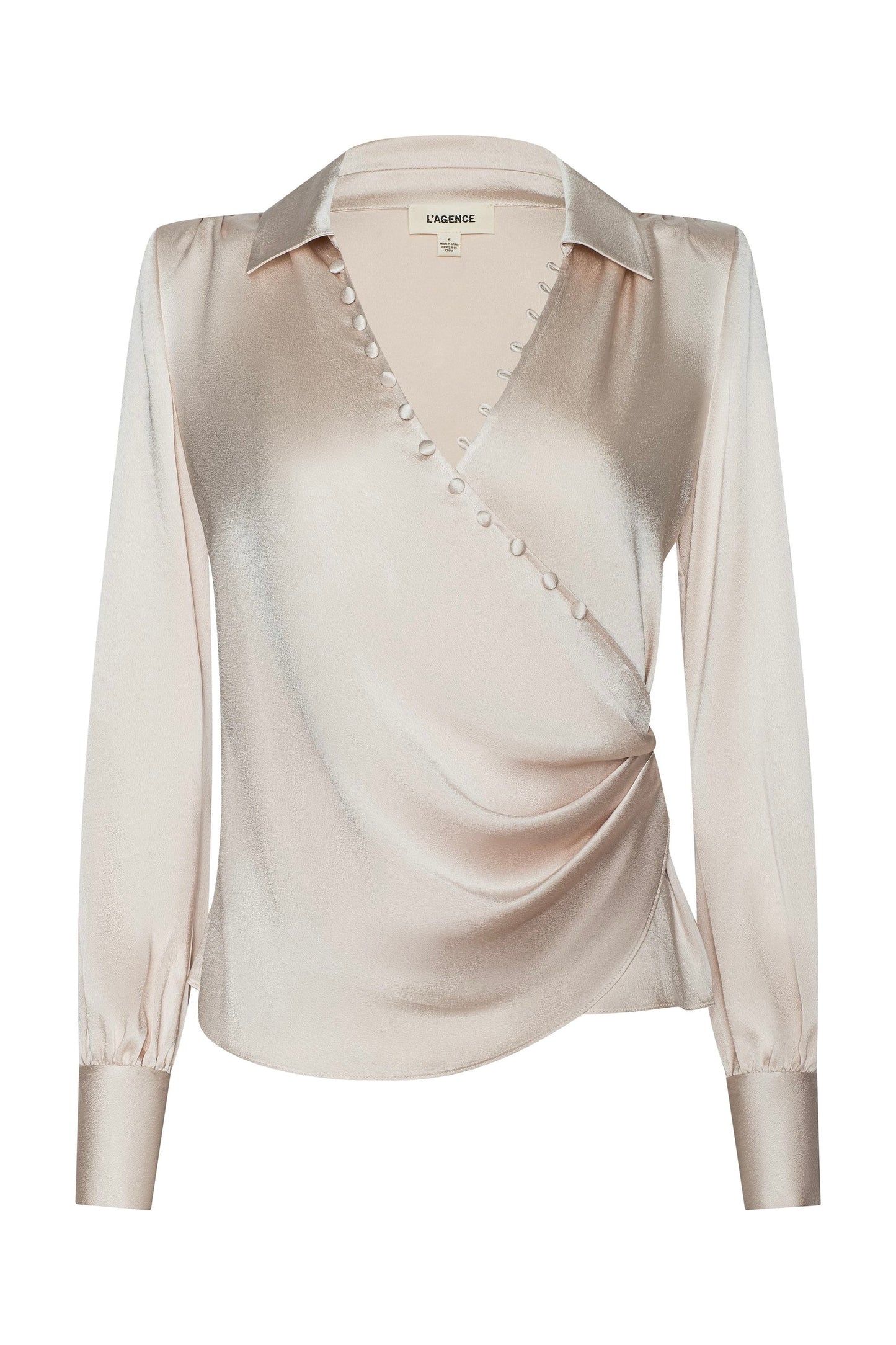 Bernice Satin Wrap Blouse