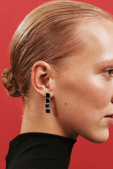 Archer Drop Earrings - Silver